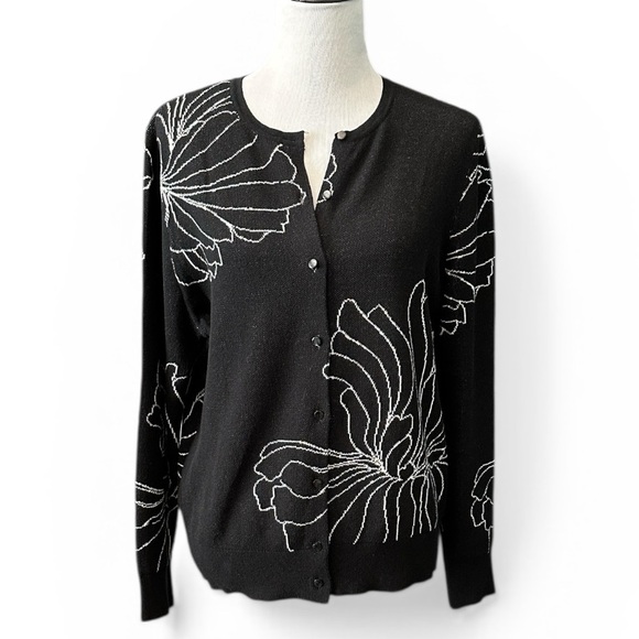 Ann Taylor Factory Sweaters - Ann Taylor Floral Cardigan